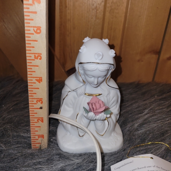 Vintage The Virgin Mary Bisque Porcelain Night Lamp - Picture 2 of 11